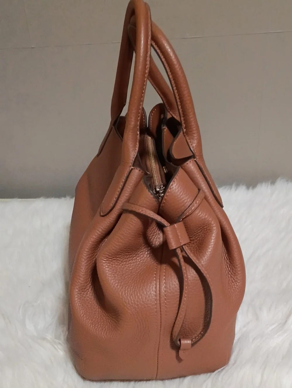 kate spade Dumpling satchel in Gingerbread Tan Pebble leather
